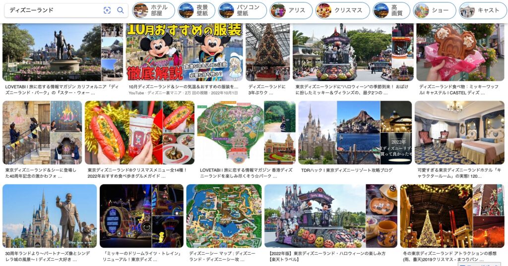 Bing’s visual search for ”Disneyland”